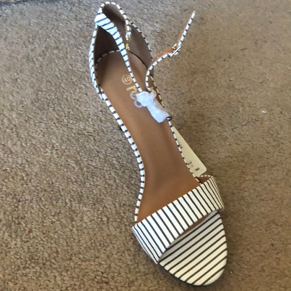 Black and white heels
